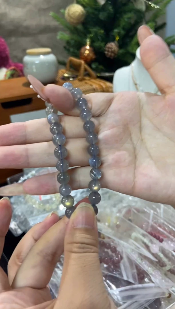 水晶手串未镶嵌孤品捡漏均匀瑕疵介意勿拍