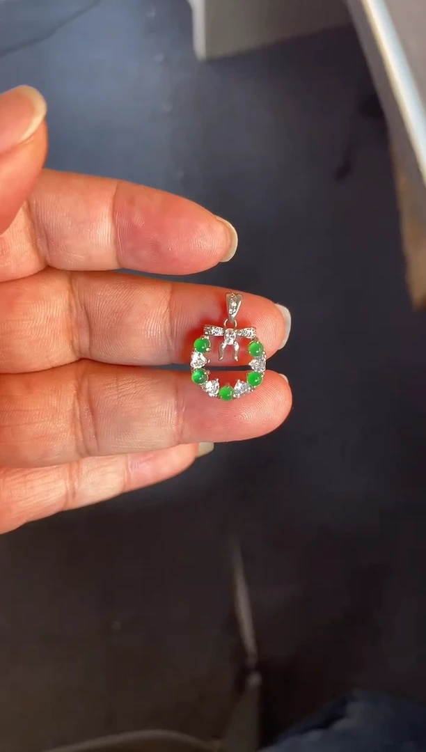 吊坠(不含链)银S925镶嵌翡翠1