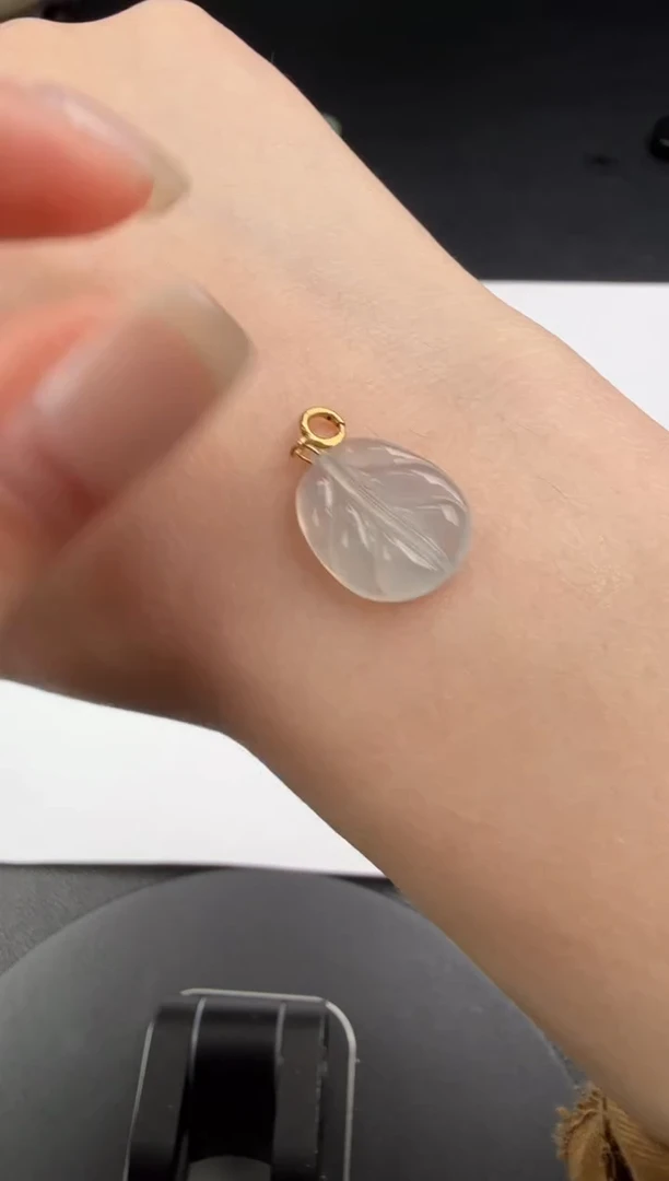 吊坠(不含链)18K金镶嵌翡翠翡翠饰品-*55