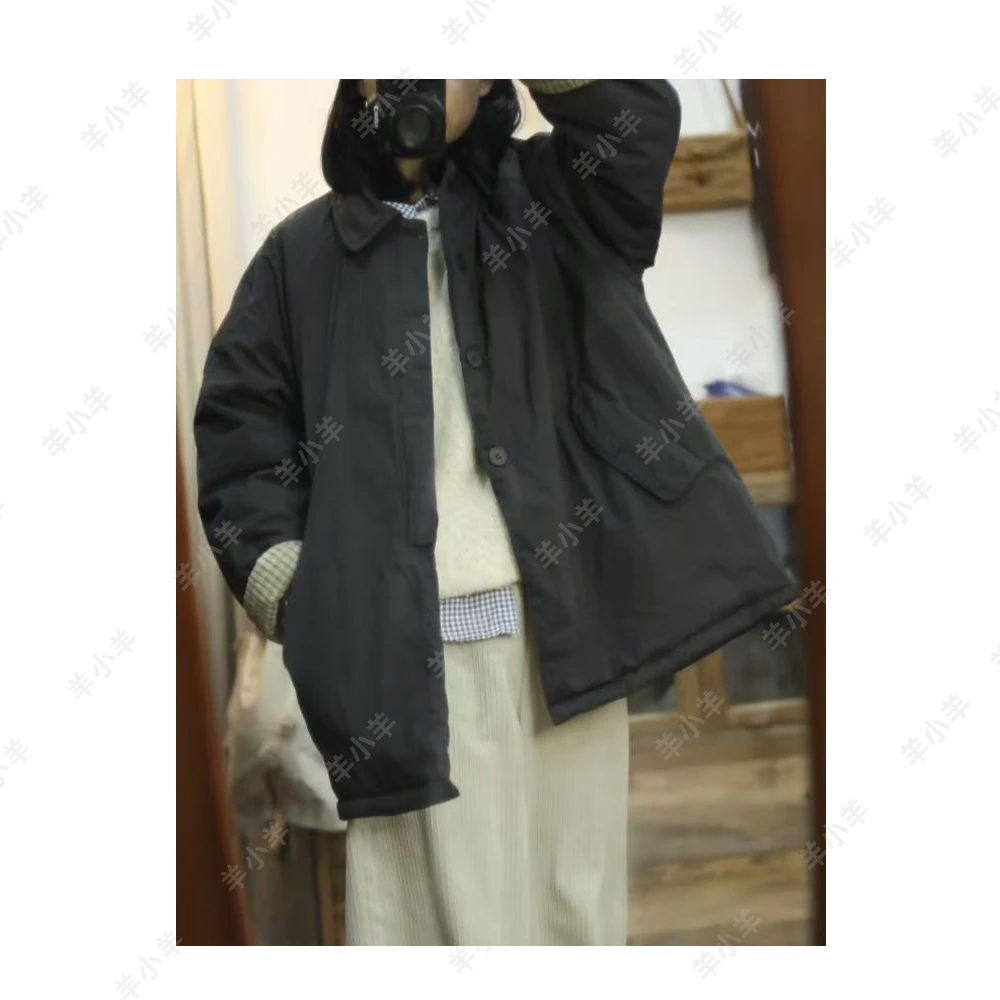 【羊小羊】154叙有缘  秋冬宽松韩系韩版棉服潮流夹棉加厚风衣