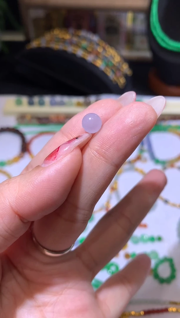 【闪购商品】定制翡翠未镶嵌7.0冰粉紫珠子1800+180