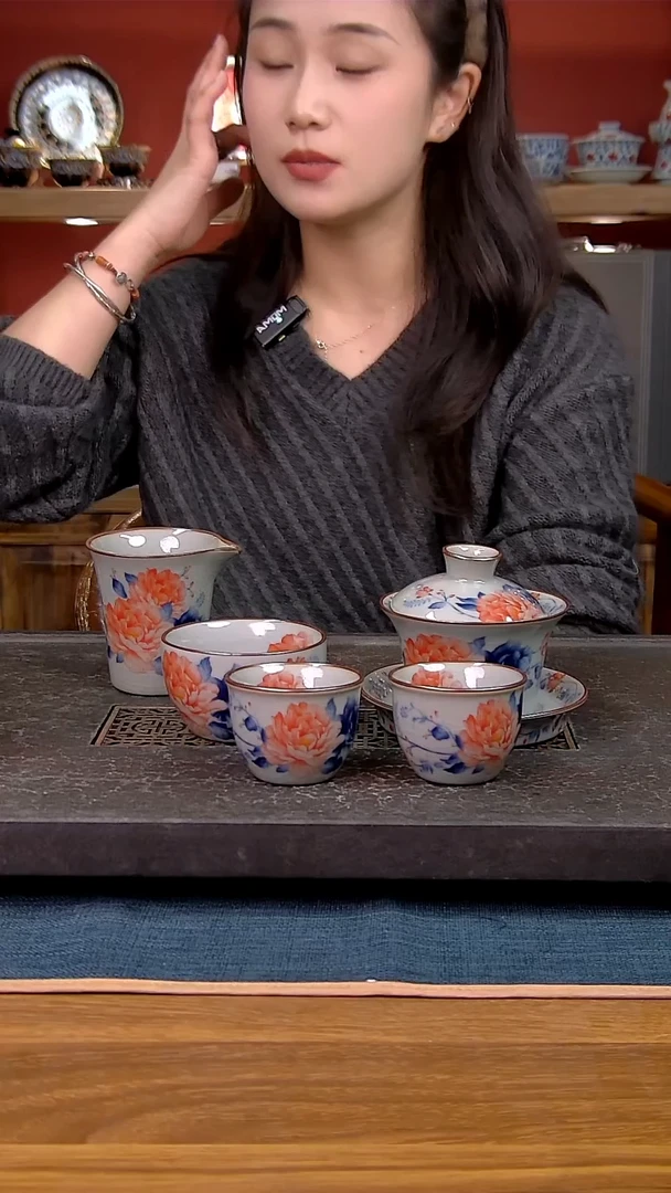 简装家用款5件套 老陶泥开片纹陶瓷茶具