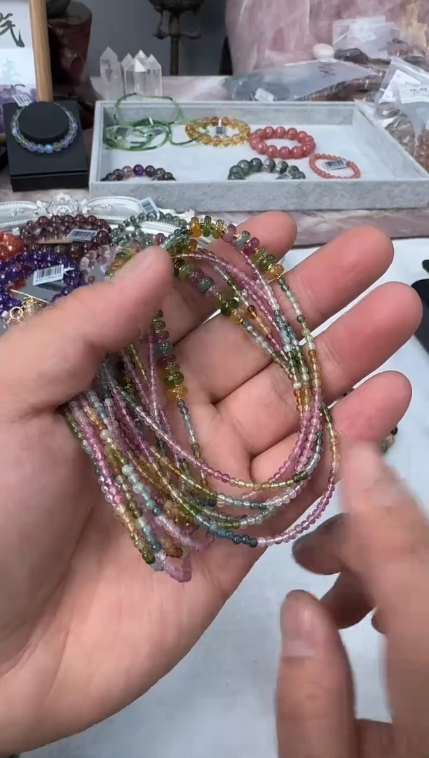 【闪购商品】碧玺项链银S925镶嵌XL1442约2mm多样性发一件