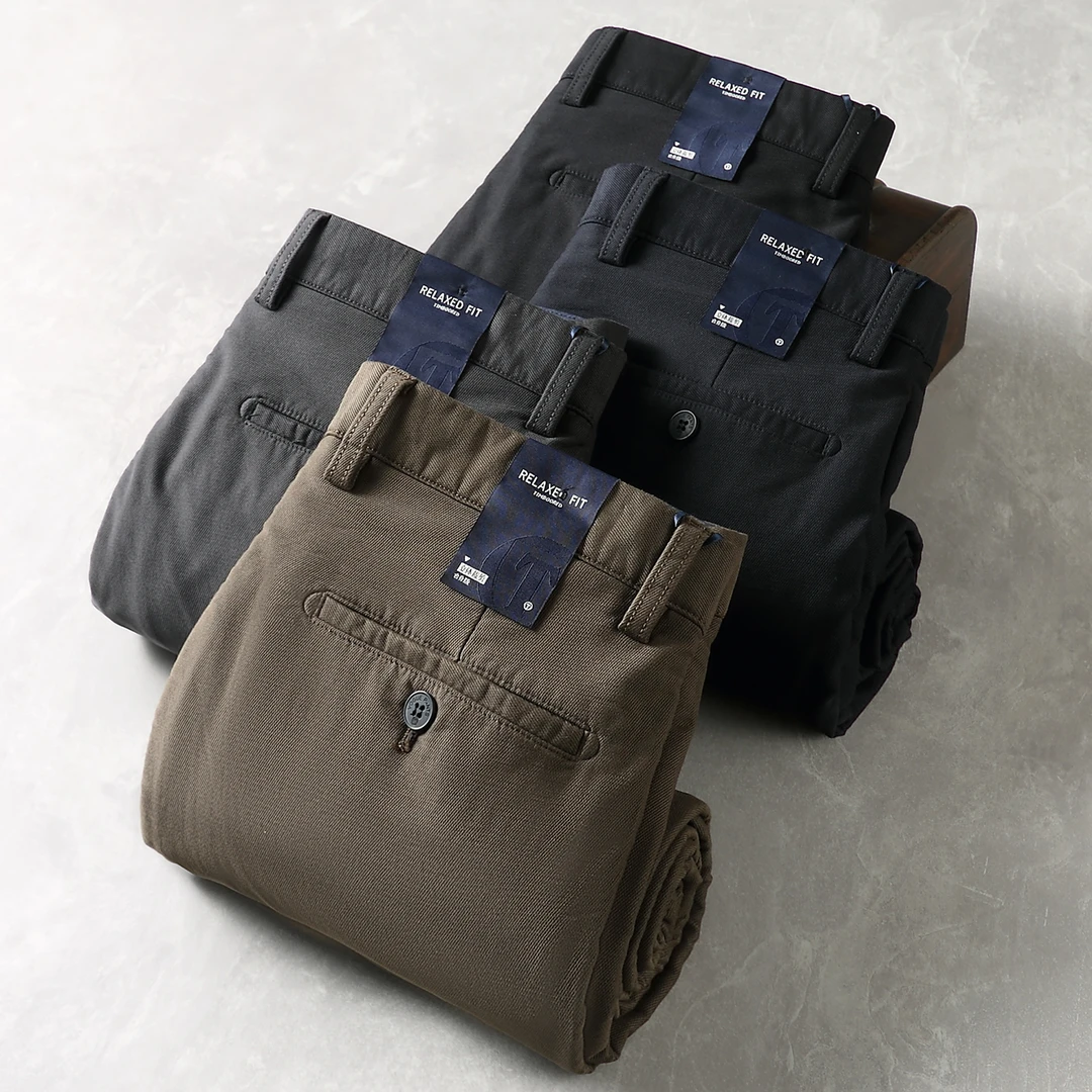 秋冬款莫代尔棉柔软舒适免烫长裤简约百搭纯色高档直筒商务休闲裤