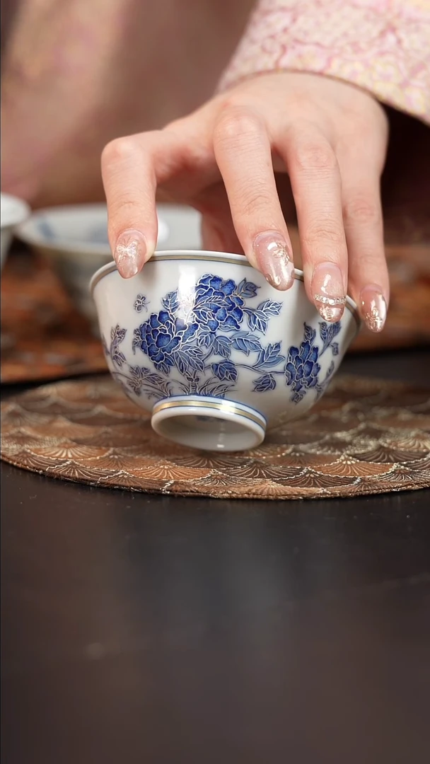 【闪购商品】杯四景堂青花描银