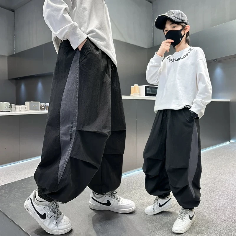 中大童男女童春夏款宽松时尚休闲长裤轻薄速干工装裤（A73-5579）