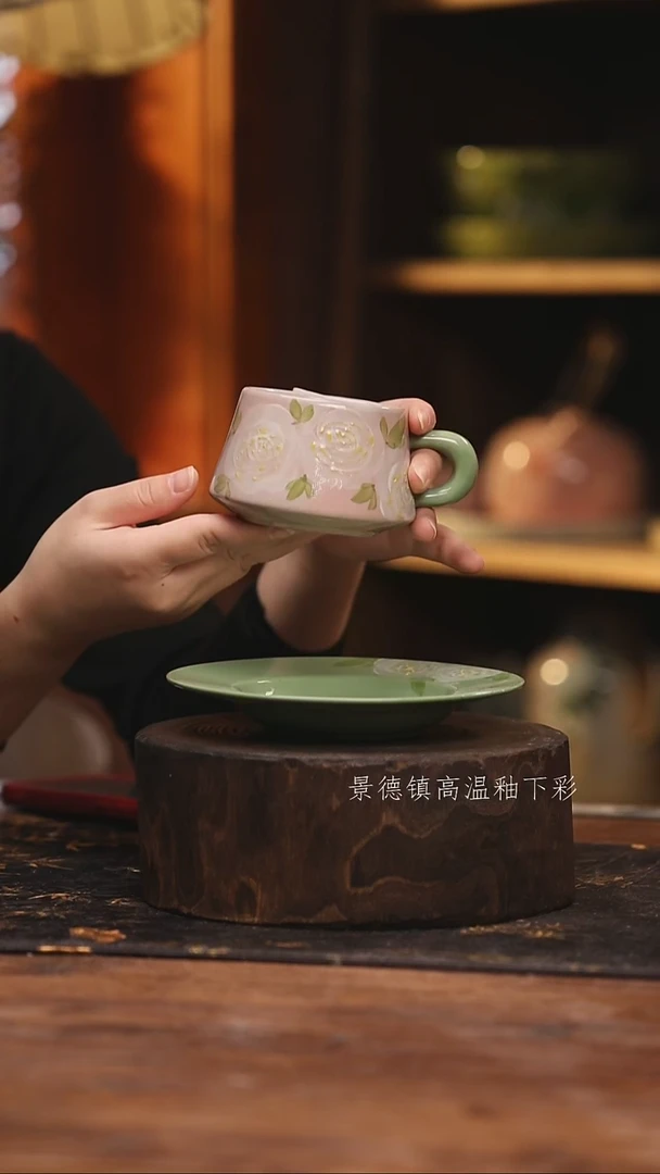 陶瓷景德镇高温釉下手绘陶瓷@L629@