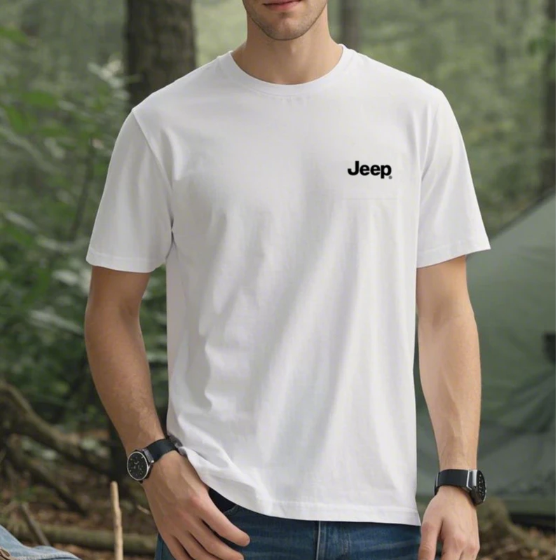 JEEP/吉普重磅纯棉T恤经典休闲运动舒适圆领半袖短袖打时尚百搭L