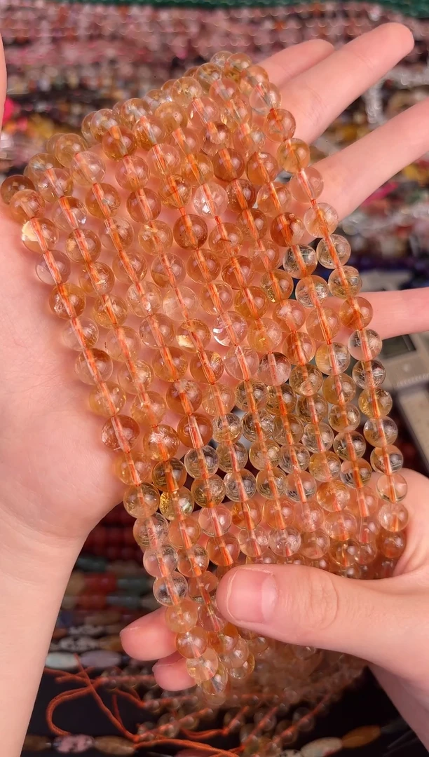 合金玛瑙/玉髓珠宝半成品黄塔晶8mm