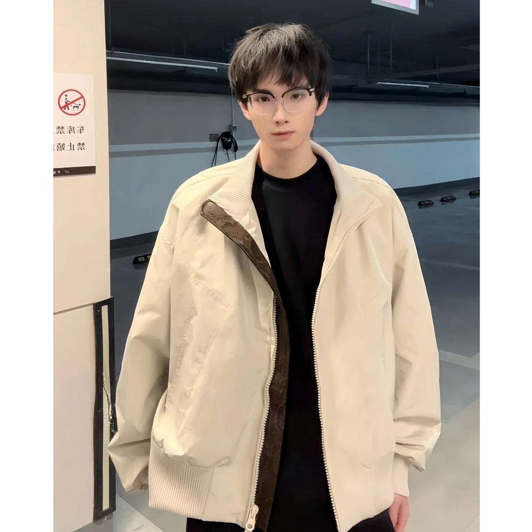 【嘉与】蛇年限定cleanfit短款高级感美式立领防风夹克外套