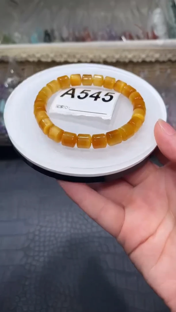 未镶嵌手链木变石（虎睛石）A545 金虎眼 桶珠 8+