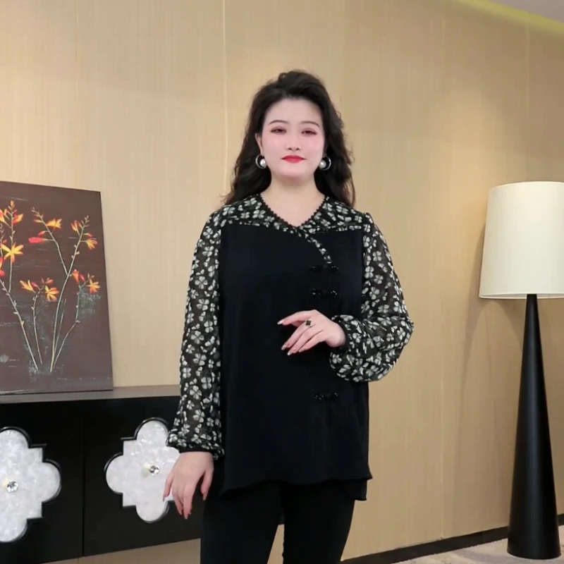 胖晶晶定制大码女装春季新款宽松长袖T恤休闲百搭打底衫240880