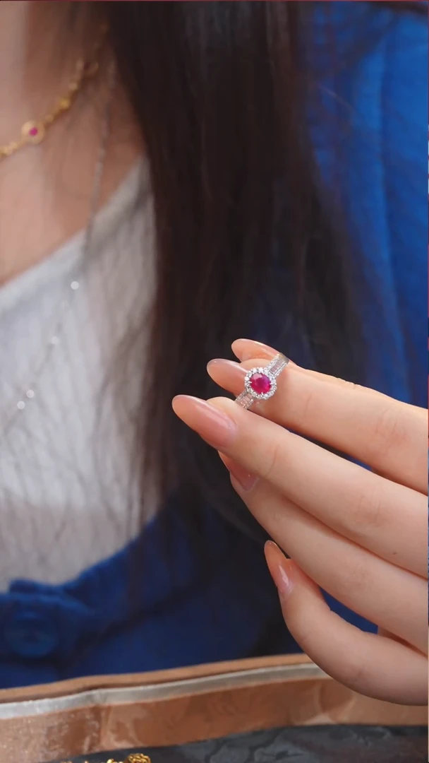 【闪购商品】红宝石戒指18K金镶嵌（0.95ct）@@U7143