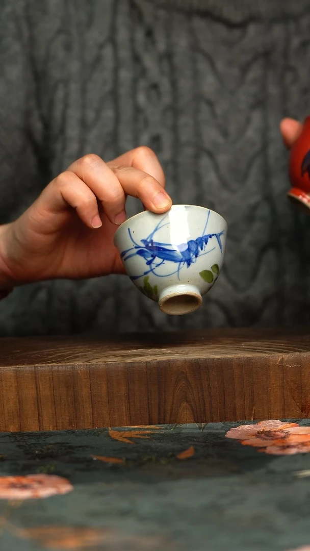 杯釉下彩手工手绘同款陶器
