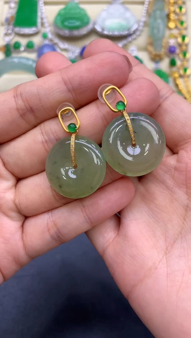 18K金镶嵌翡翠耳饰118-中国好珍宝