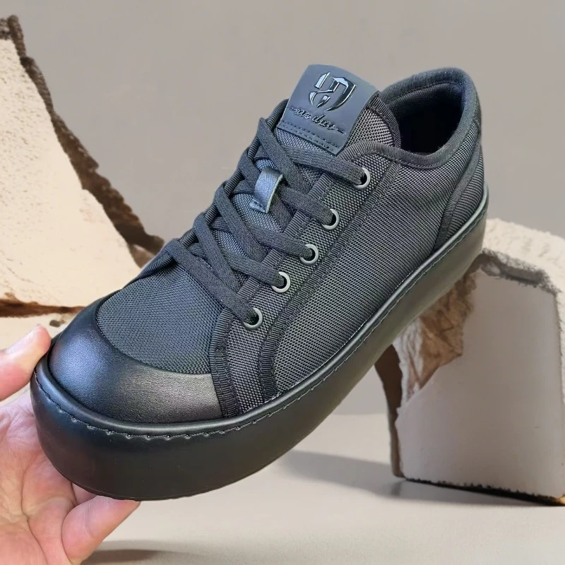 秋季25款低帮系带休闲鞋百搭厚底透气男款布鞋