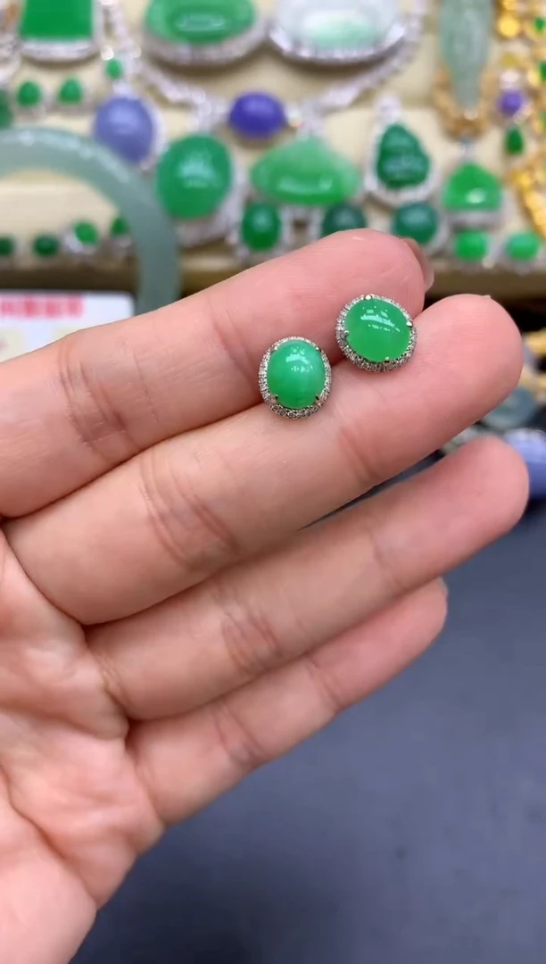 18K金镶嵌翡翠耳饰251-中国好珍宝