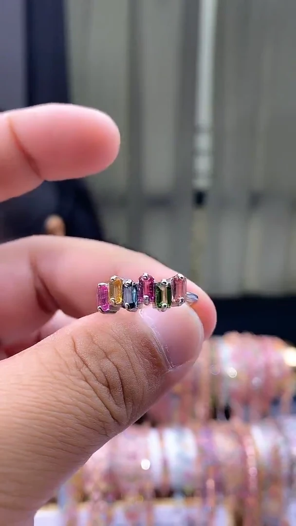 【闪购商品】碧玺戒指银S925镶嵌345354354354