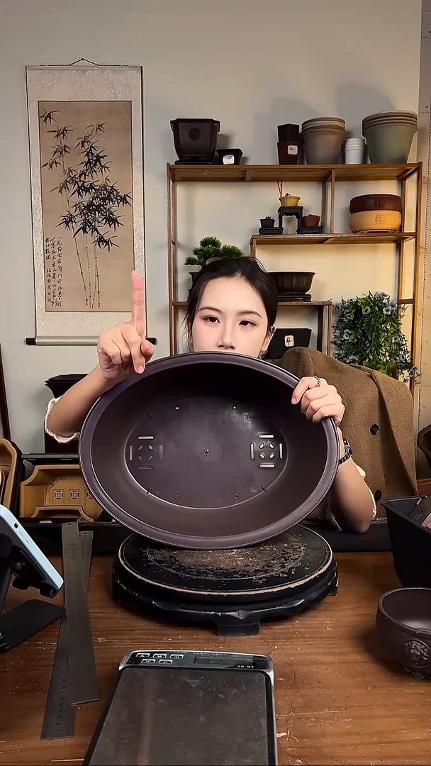 40腰圆盆 2只紫檀色