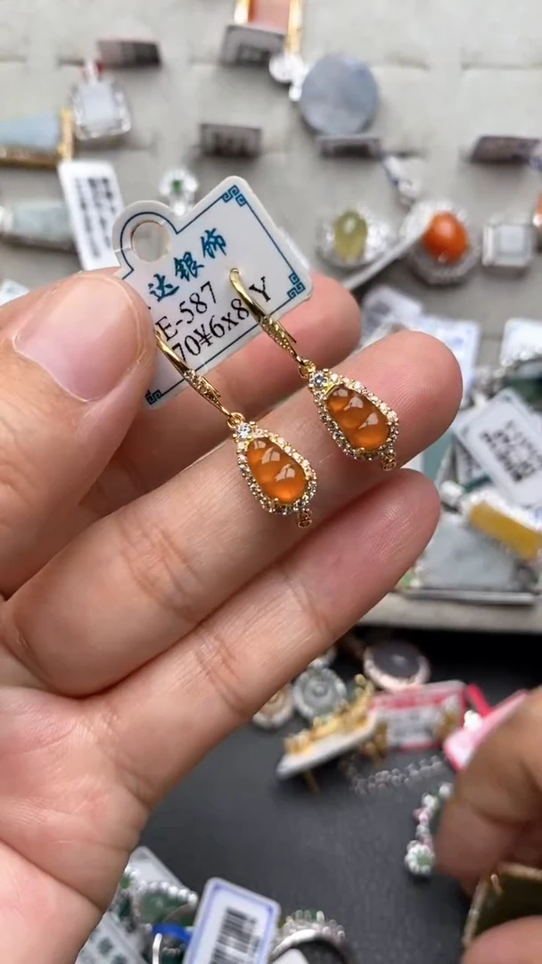 银S925镶嵌戒指翡翠1