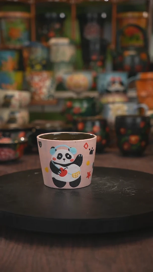 紫砂油画手绘釉下彩