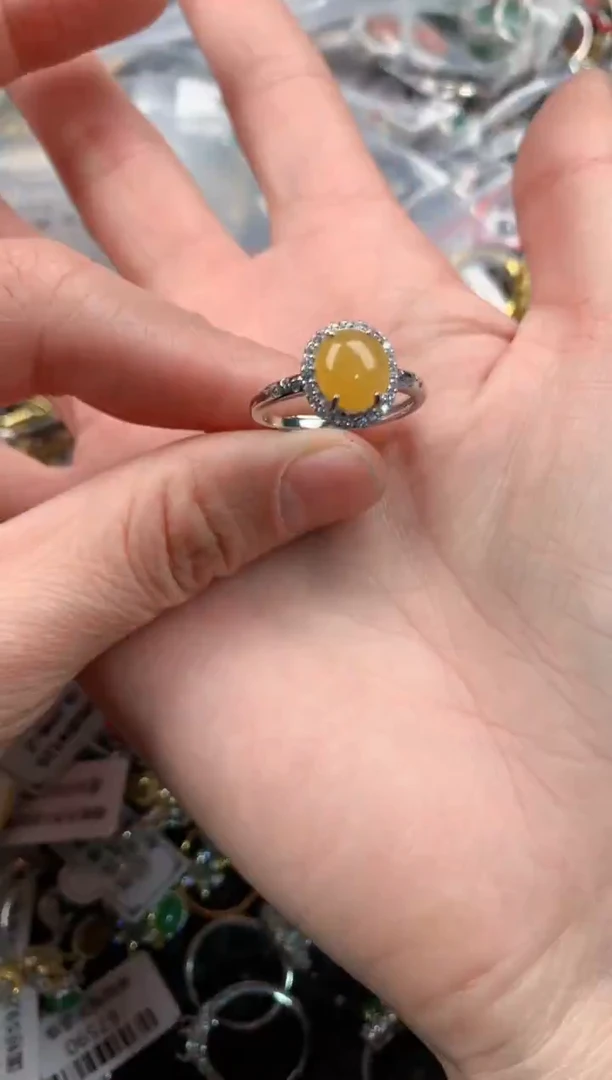 银S925镶嵌戒指翡翠55555   5