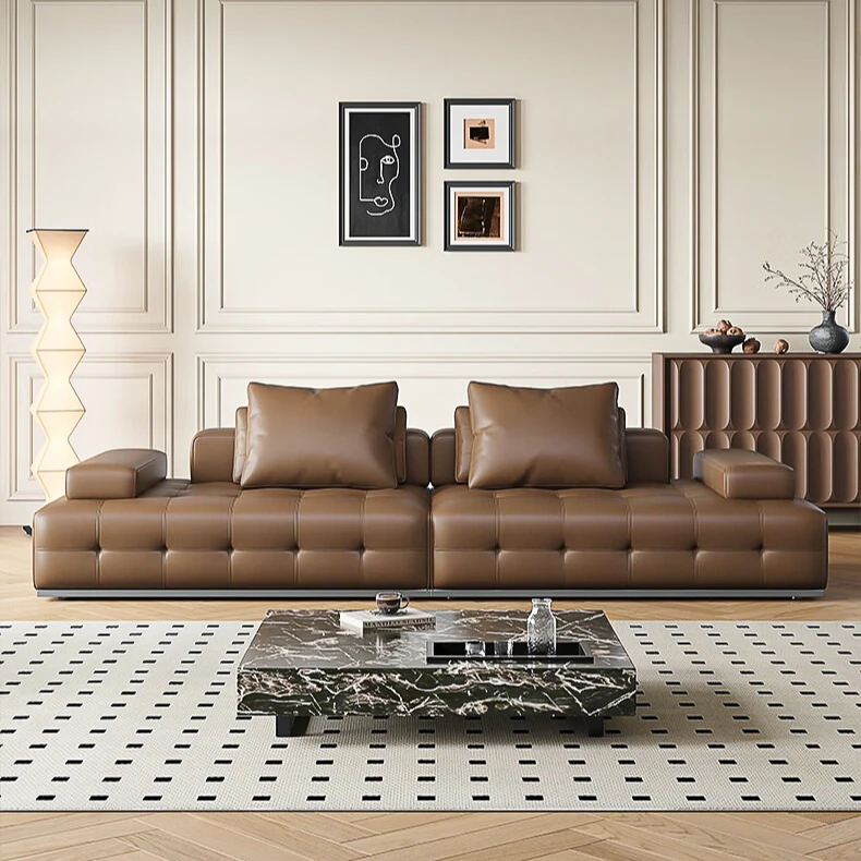 【劳伦斯】大麦劳伦斯沙发意式极简轻奢别墅横厅全真皮沙发