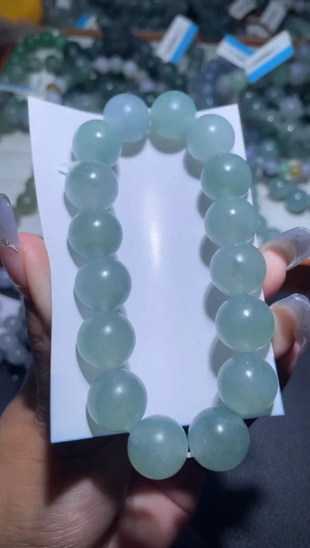 定制翡翠未镶嵌天然缅甸A货翡翠手串79