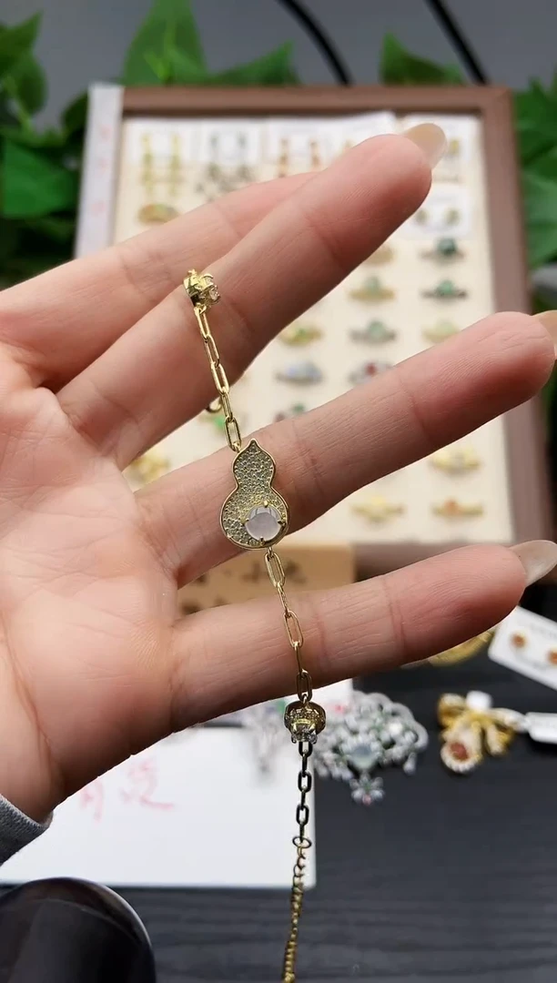 银S925镶嵌手链翡翠1