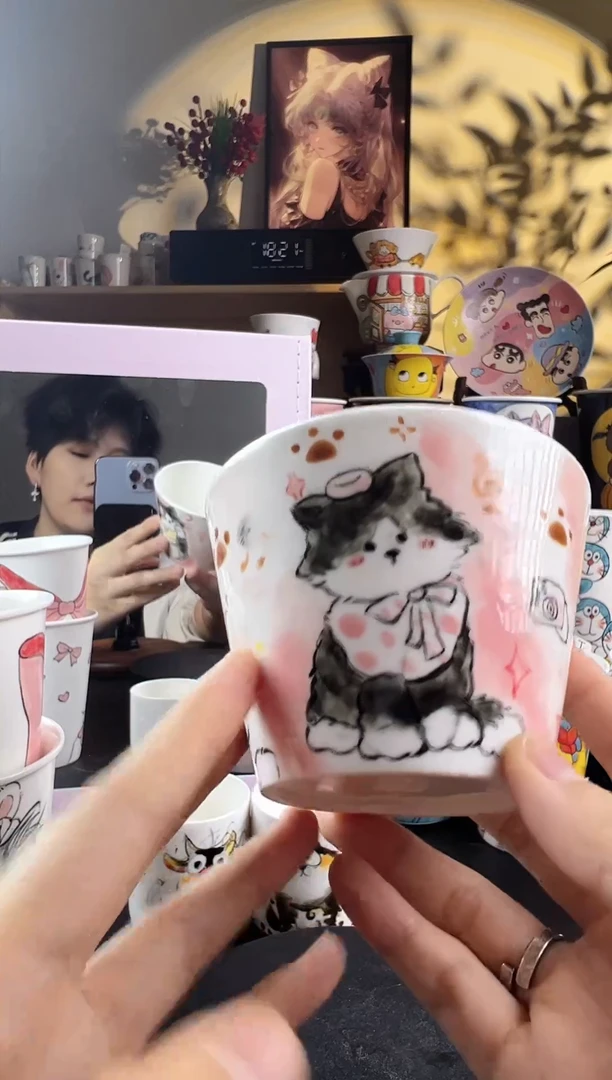 【闪购商品】摆件手工手绘陶瓷小杯杯