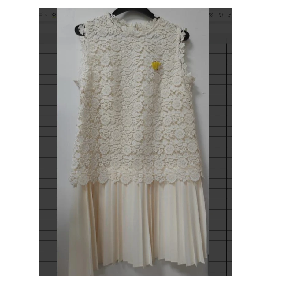 【南油玲姐】米杏色无袖连衣裙P0538