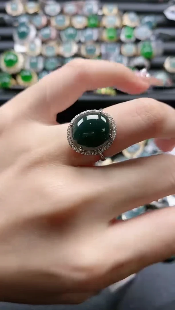 【闪购商品】翡翠戒指银S925镶嵌51151