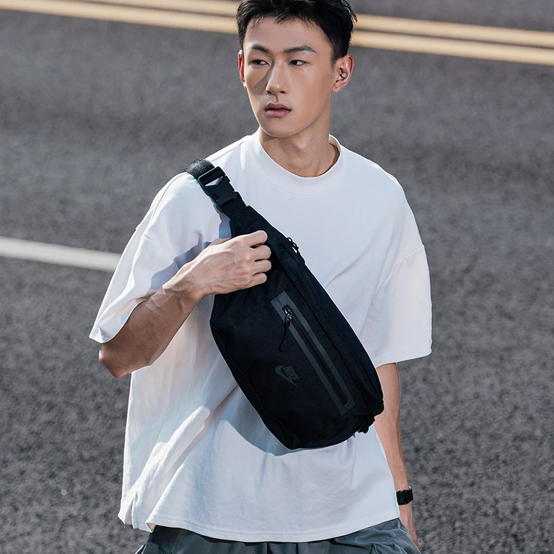 NIKE耐克腰包男包女包2025新款运动休闲包胸包黑色斜挎背包DN2556