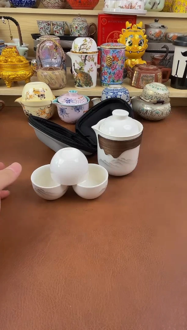 陶瓷茶具摆件旅行套组