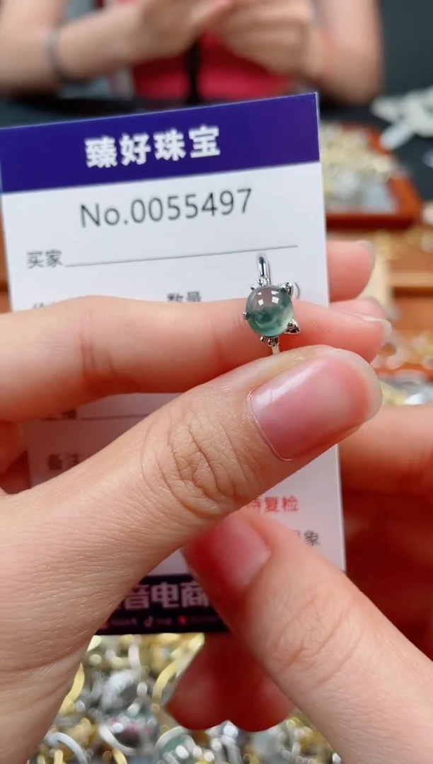 翡翠戒指银S925镶嵌·