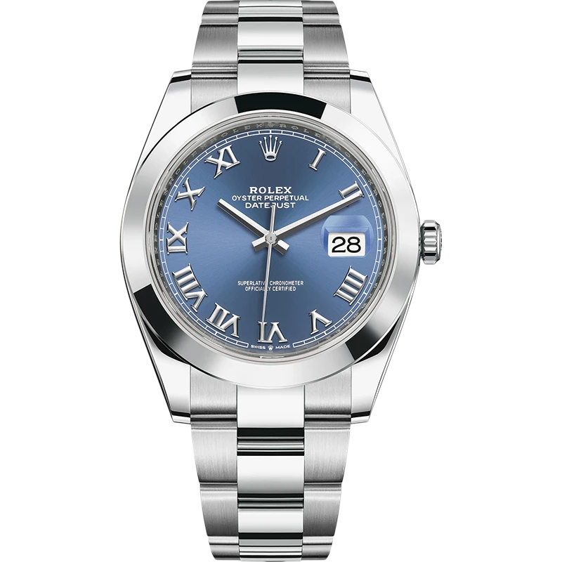 99新 Rolex/劳力士 单表/日志/自动机械/男表126300蓝面罗马腕表