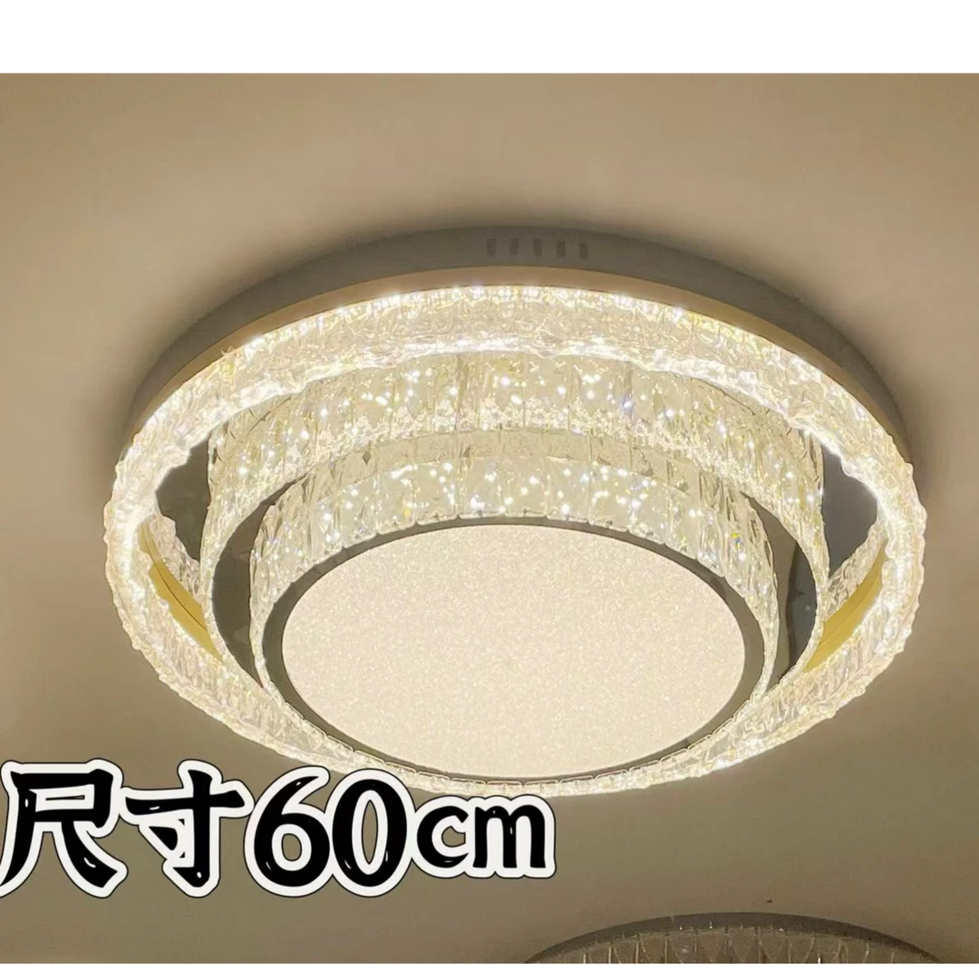 新款冰雕水晶卧室灯轻奢大气书房餐厅卧室圆形创意家用灯大厅