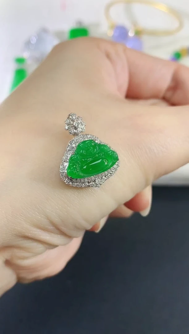 吊坠(不含链)18K金镶嵌翡翠11|5800