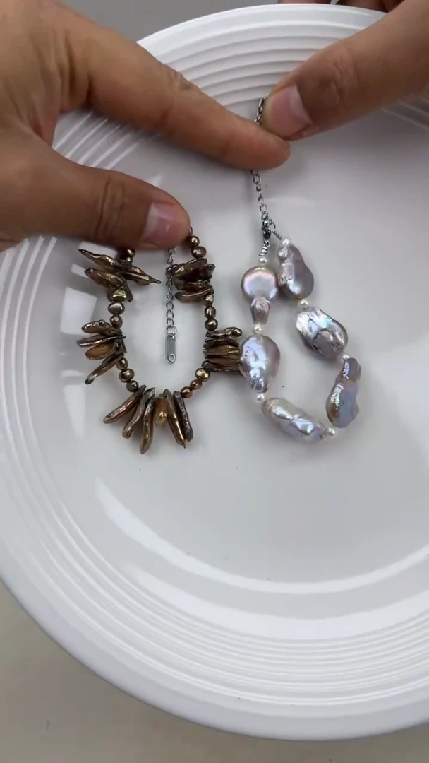 颈饰银S925镶嵌淡水珍珠1