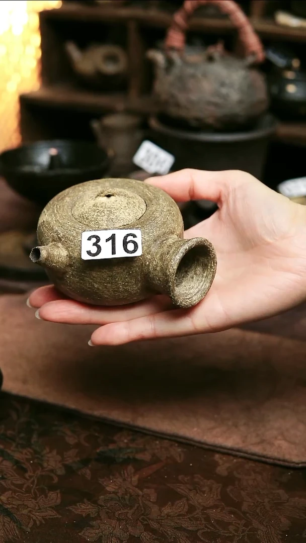 紫砂全手工粉引茶壶135毫升