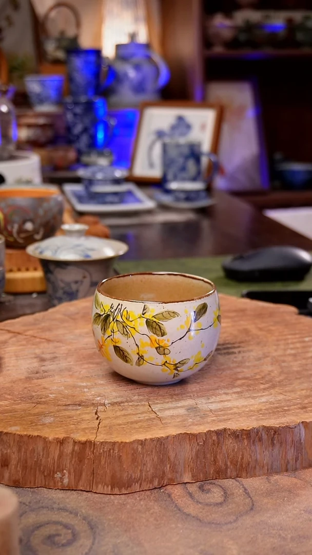 杯子桂花手工手绘手工手绘