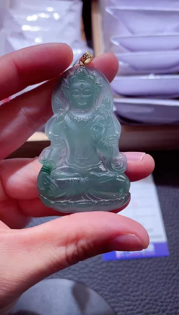 颈饰18K金镶嵌翡翠00006514
