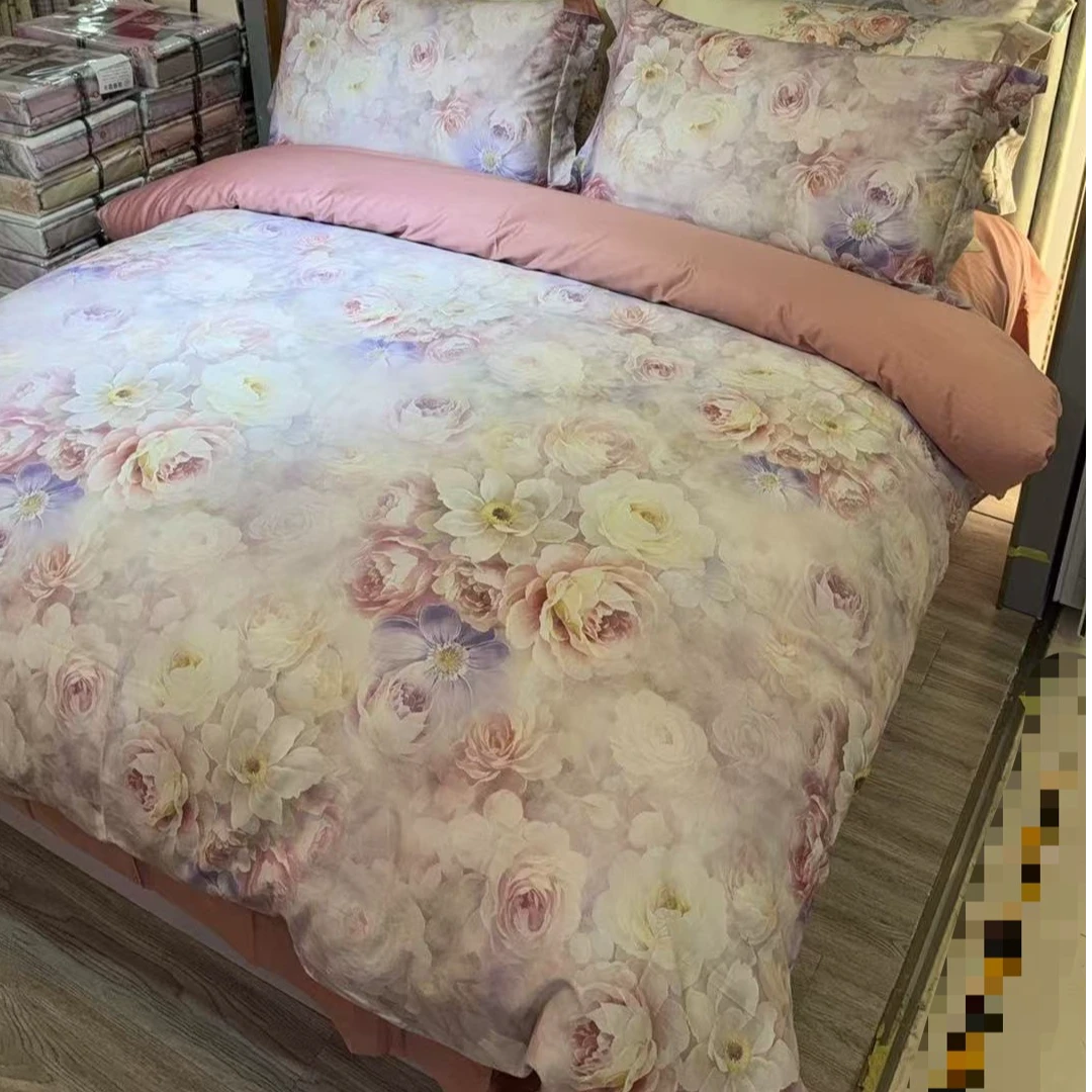 春季夏季冬季95以上床品套件双人被印花60支长绒棉数码印花四件套
