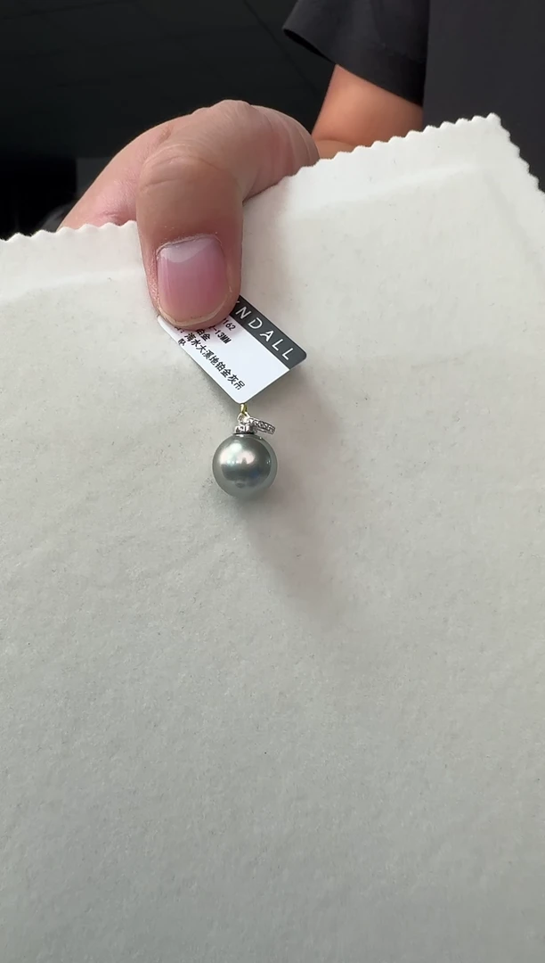 未镶嵌吊坠(不含链)海水珍珠海水大溪地铂金灰珍珠吊坠12-13MM