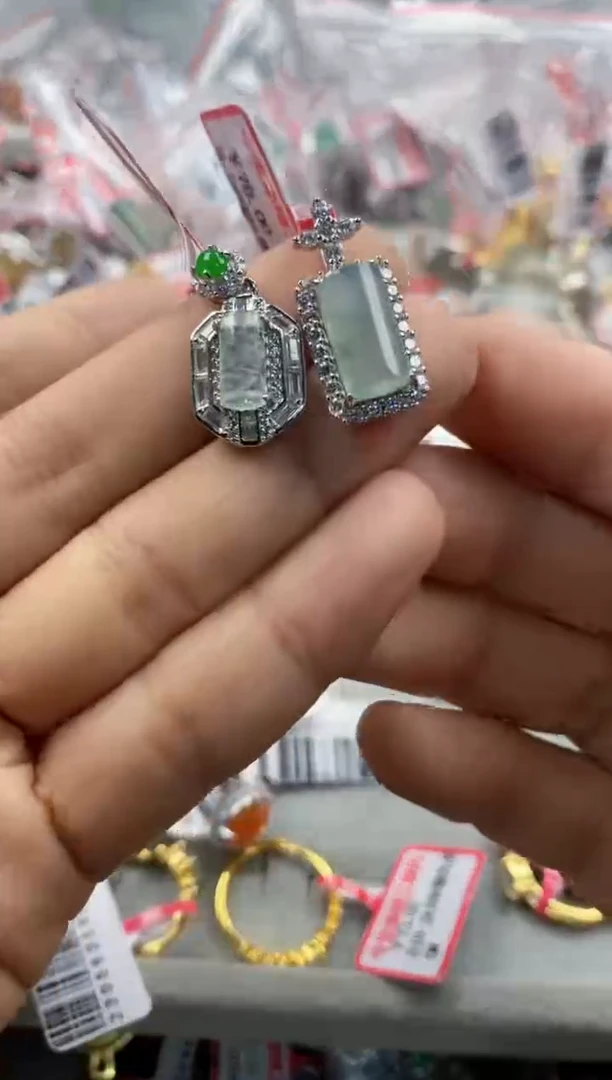 银S925镶嵌戒指翡翠333               7