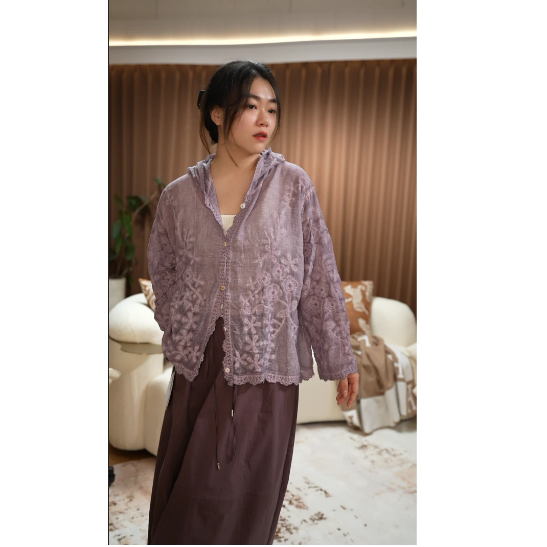 【宠粉专享】现代风V领显瘦遮肉个性花纹衬衣女 C0-0036