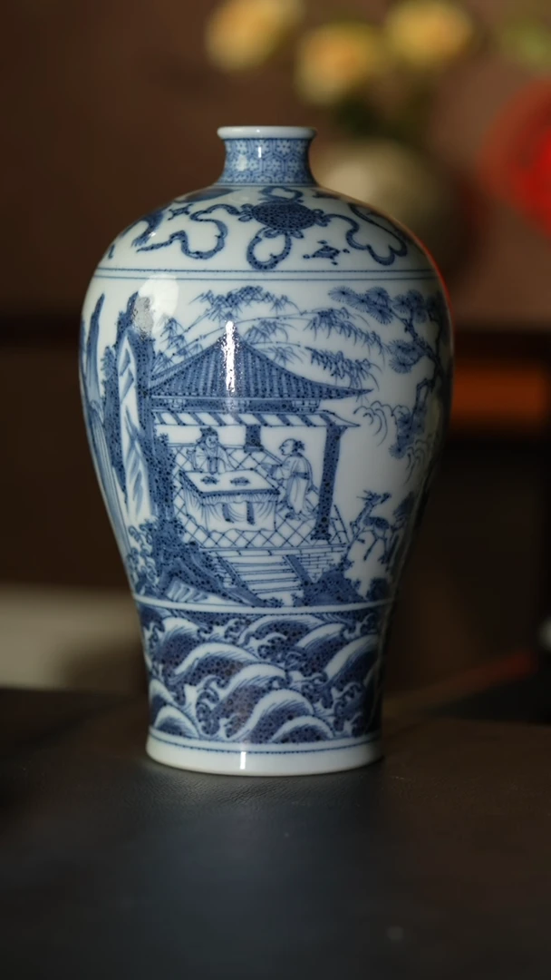 【闪购商品】杯庐陵昱西空白期青花人物梅瓶