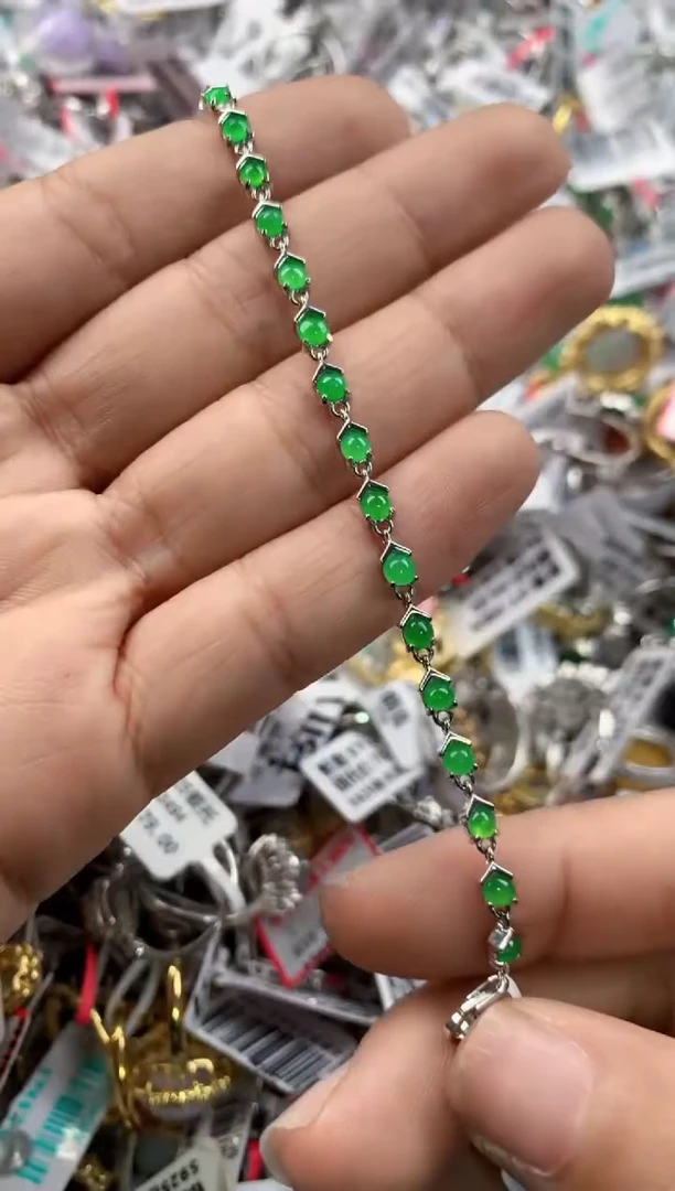 银S925镶嵌戒指翡翠999----7