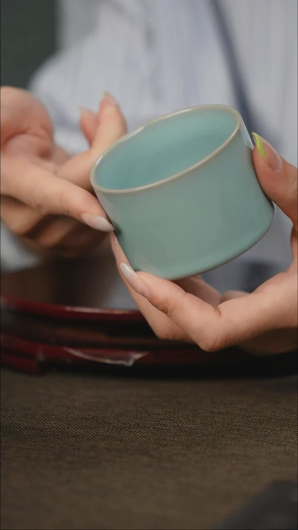 全品 樊立 扳指杯 支钉烧 带底款