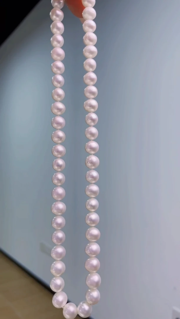 项链银S925镶嵌淡水珍珠9-10MM